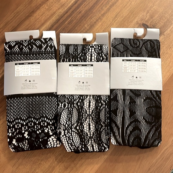 New - 3 pairs of fishnet lace tights - size M/L - Picture 2 of 6